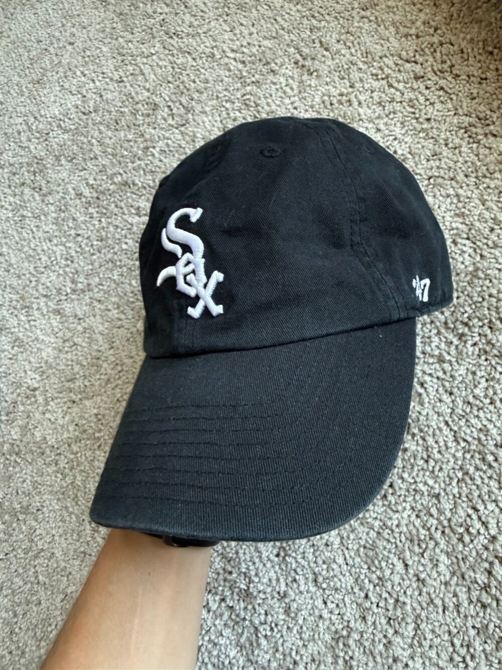 White Sox 47 Brand Adjustable Black Hat